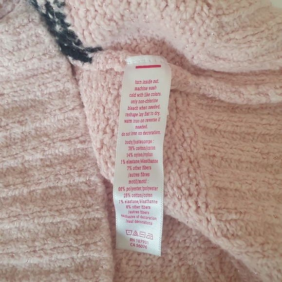 Justice Girl's Besties Dog & Cat Knit Pink Pullover Sweater Sz 6. - Picture 7 of 9